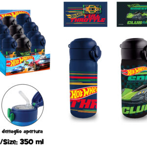 BORRACCIA TERMICA ACCIAIO INOX CON CANNUCCIA 350 ML HOT WHEELS